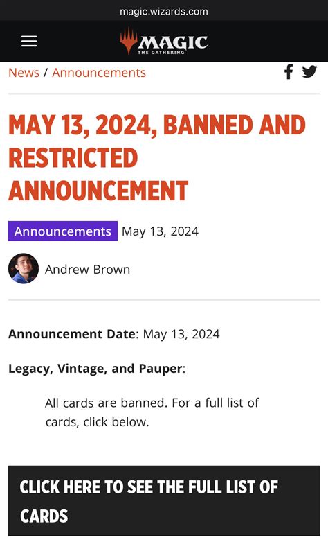 May 13, 2024, Banned and Restricted Announcement .